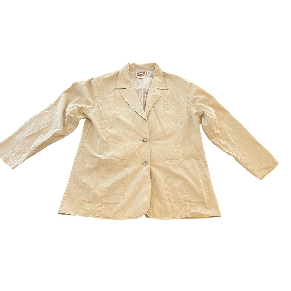 TravelSmith Mens Tan Cotton Nylon Safari Blazer Utility Travel Jacket Size‎ M
